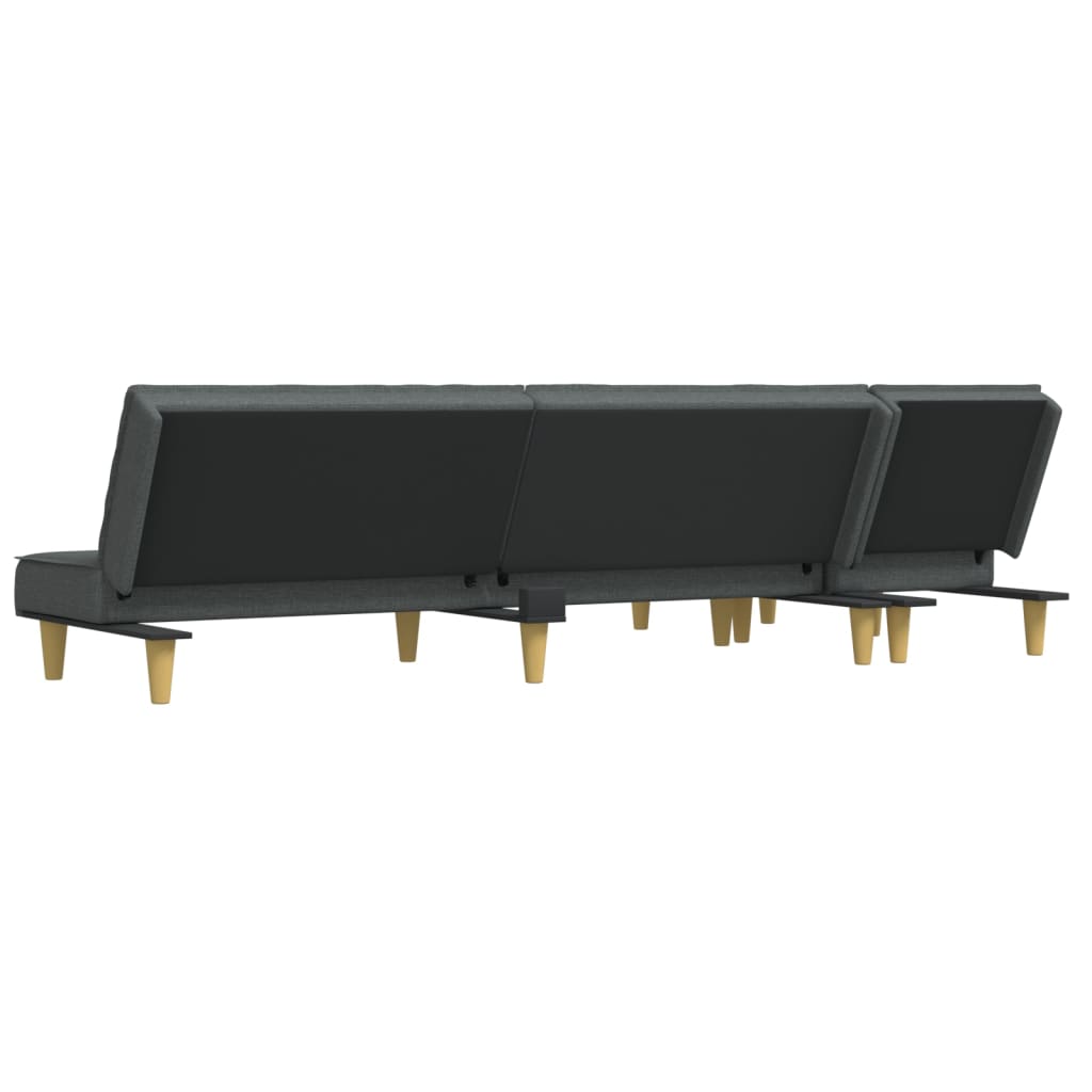 L-formet sovesofa 255x140x70 cm stof mørkegrå