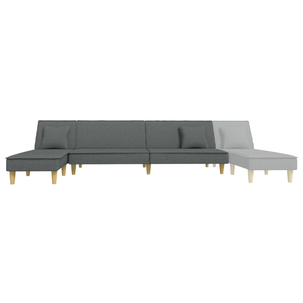 L-formet sovesofa 255x140x70 cm stof mørkegrå