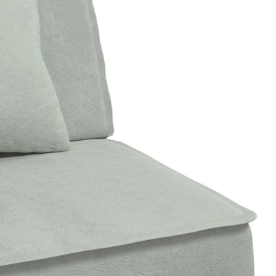 L-formet sovesofa 255x140x70 cm velour lysegrå