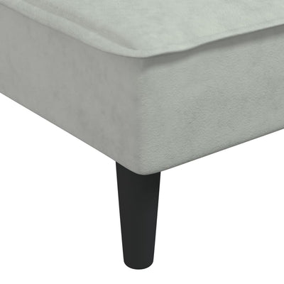 L-formet sovesofa 255x140x70 cm velour lysegrå