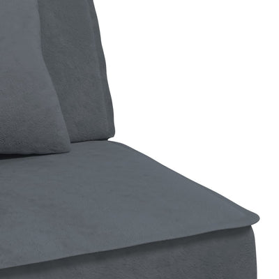 L-formet sovesofa 255x140x70 cm velour mørkegrå