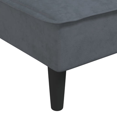 L-formet sovesofa 255x140x70 cm velour mørkegrå