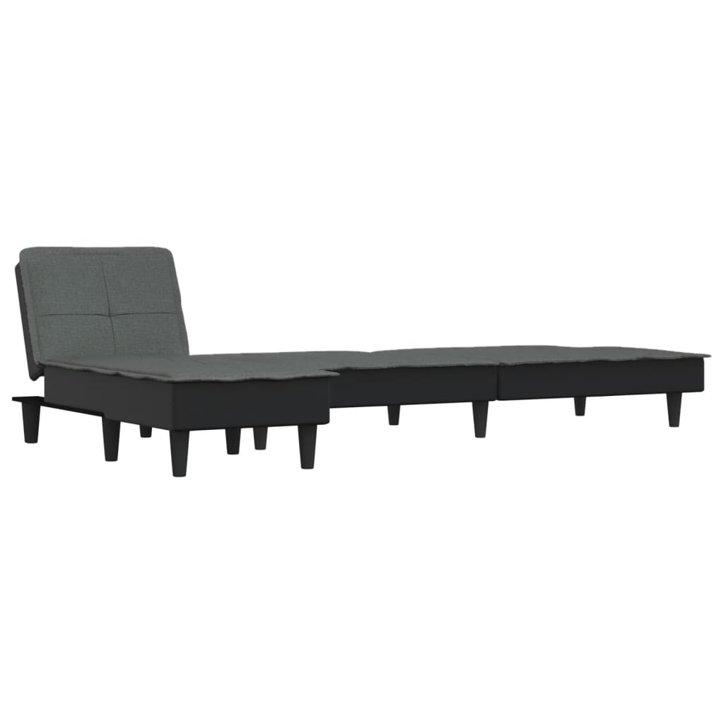 L-formet sovesofa 255x140x70 cm stof mørkegrå