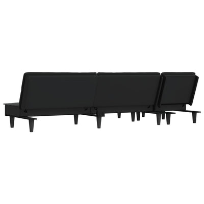 L-formet sovesofa 255x140x70 cm stof mørkegrå