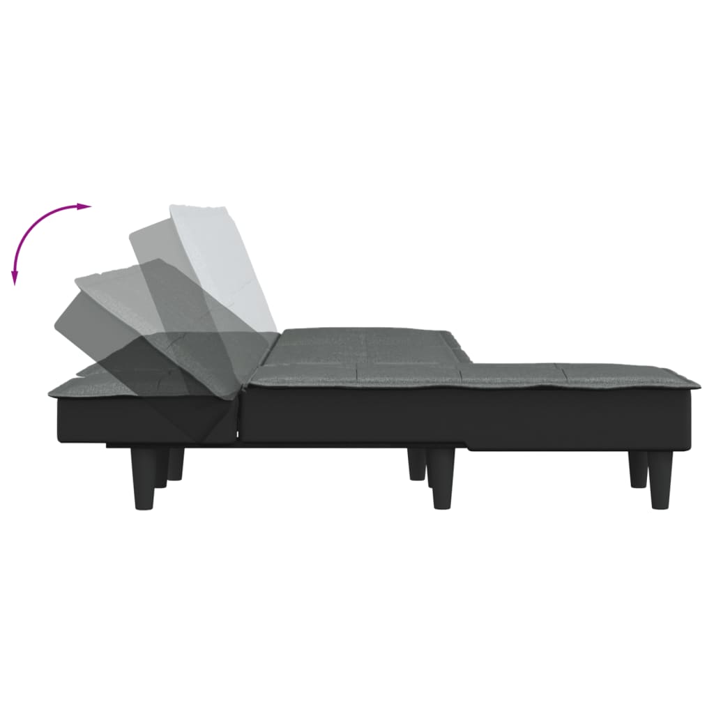 L-formet sovesofa 255x140x70 cm stof mørkegrå