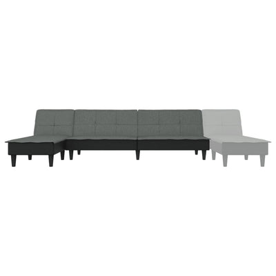 L-formet sovesofa 255x140x70 cm stof mørkegrå