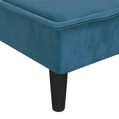 L-formet sovesofa 255x140x70 cm velour blå