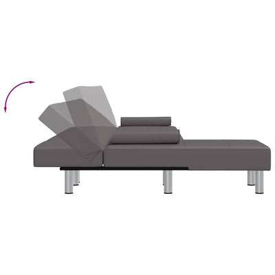 L-formet sovesofa 255x140x70 cm kunstlæder grå