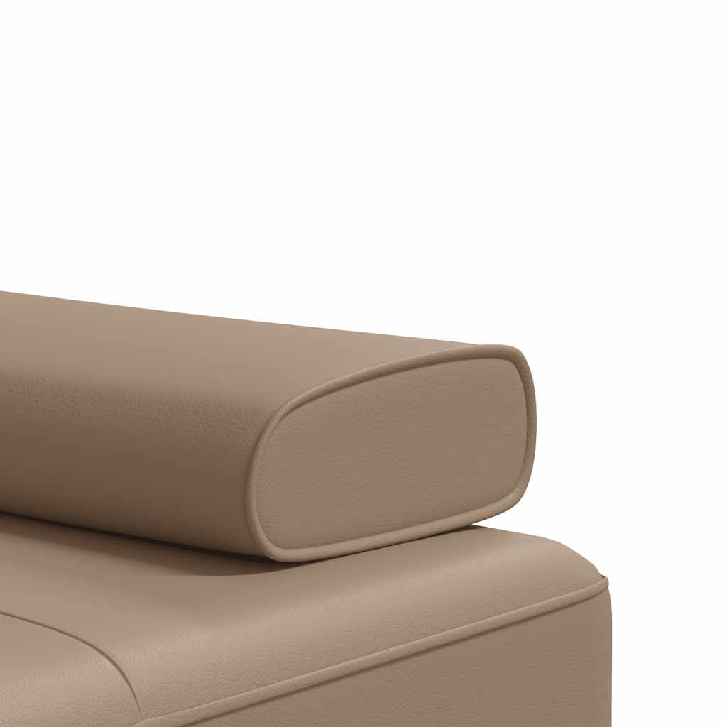 L-formet sovesofa 255x140x70 cm kunstlæder cappuccinofarvet