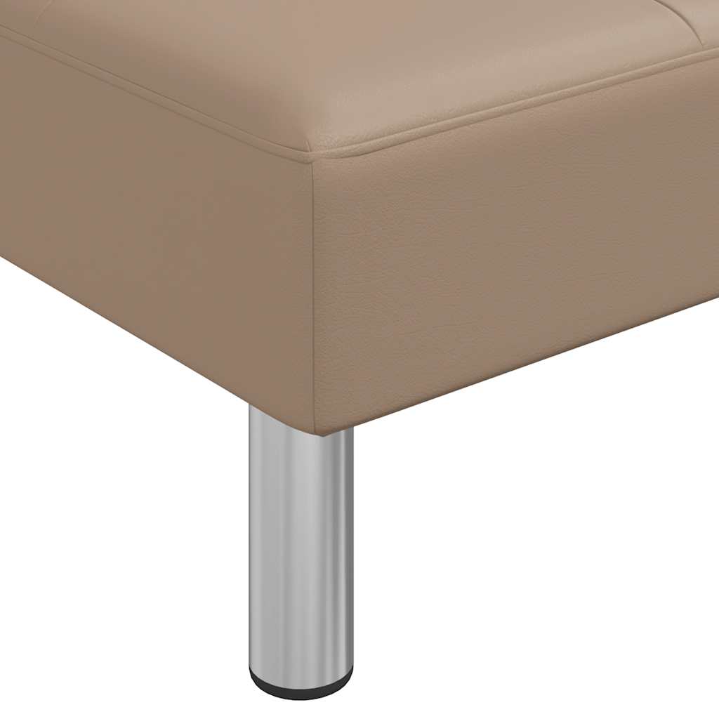 L-formet sovesofa 255x140x70 cm kunstlæder cappuccinofarvet