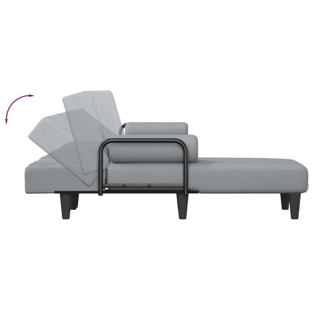 L-formet sovesofa 260x140x70 cm stof lysegrå