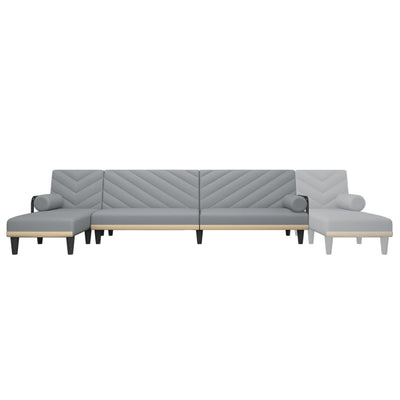 L-formet sovesofa 260x140x70 cm stof lysegrå