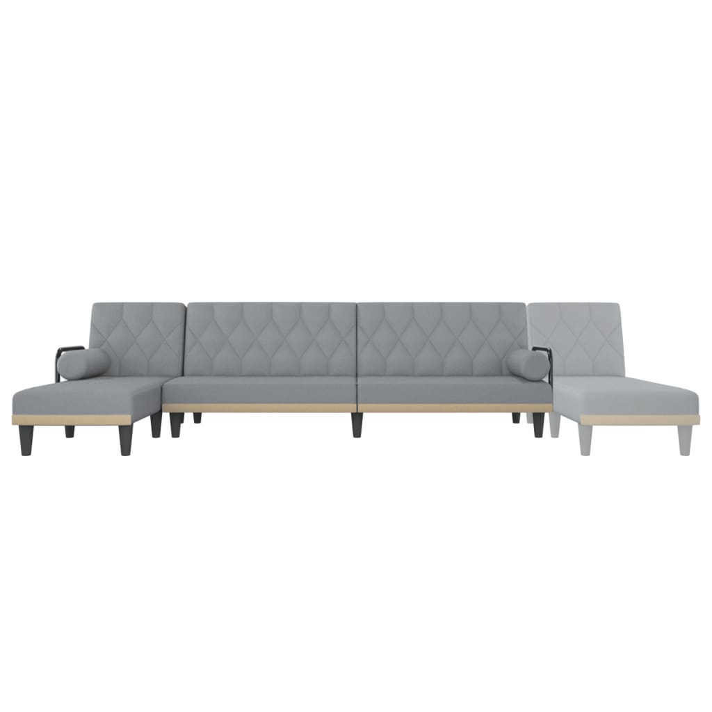 L-formet sovesofa 260x140x70 cm stof lysegrå