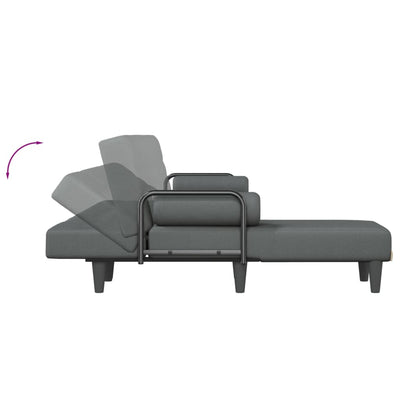 L-formet sovesofa 260x140x70 cm stof mørkegrå