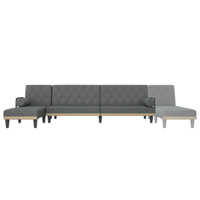 L-formet sovesofa 260x140x70 cm stof mørkegrå