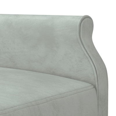 L-formet sovesofa 271x140x70 cm velour lysegrå