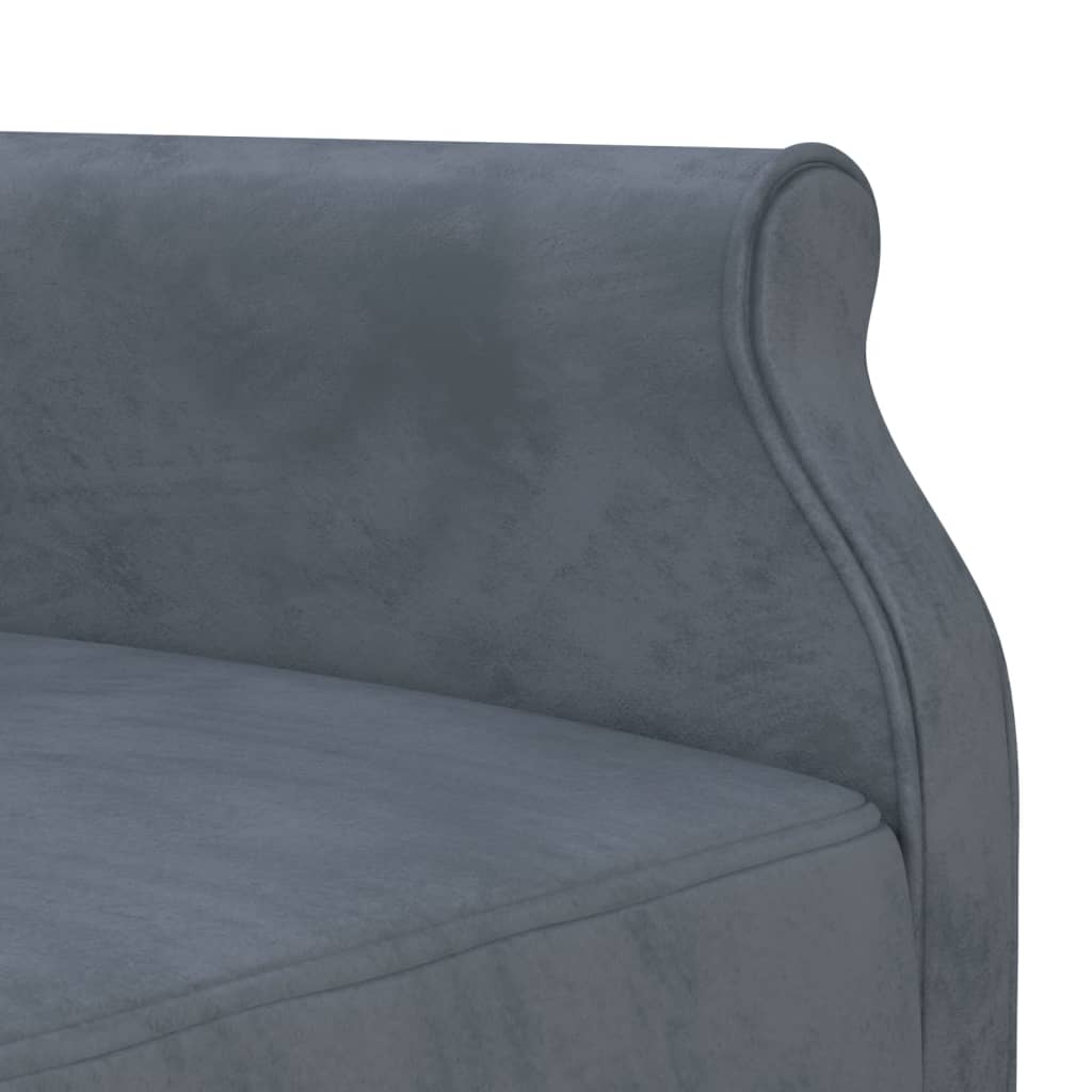 L-formet sovesofa 271x140x70 cm velour mørkegrå