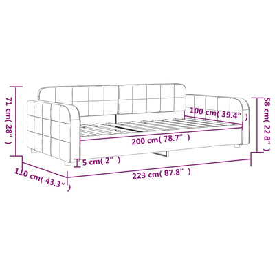 daybed 100x200 cm velour pink