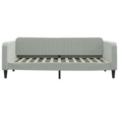 daybed 100x200 cm velour lysegrå