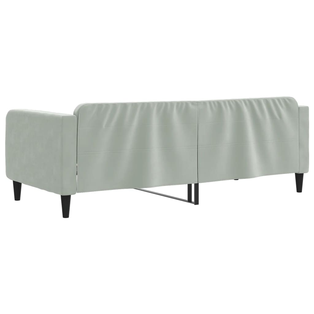 daybed 100x200 cm velour lysegrå