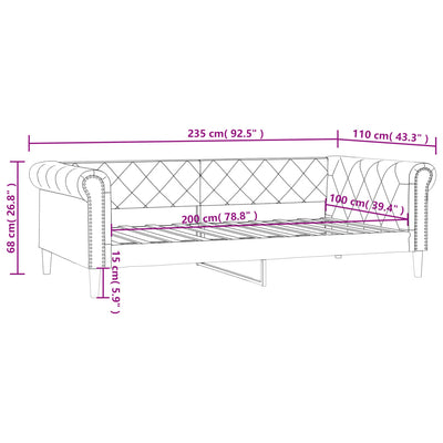 daybed 100x200 cm kunstlæder sort