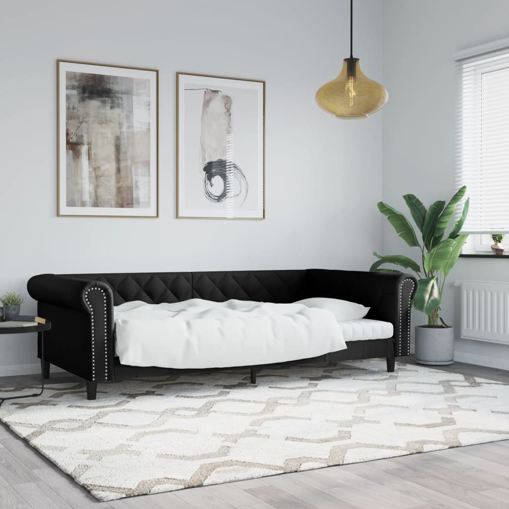 daybed 100x200 cm kunstlæder sort