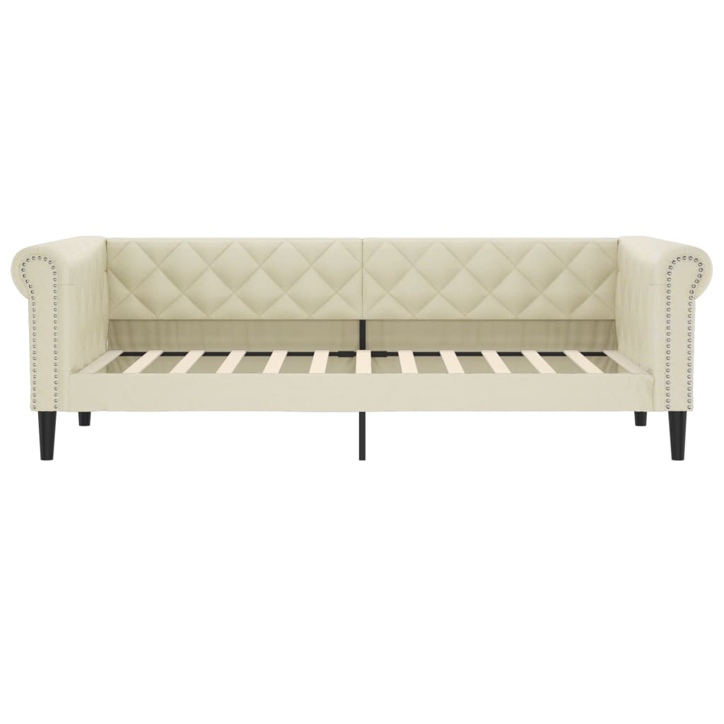 daybed 100x200 cm kunstlæder cremefarvet