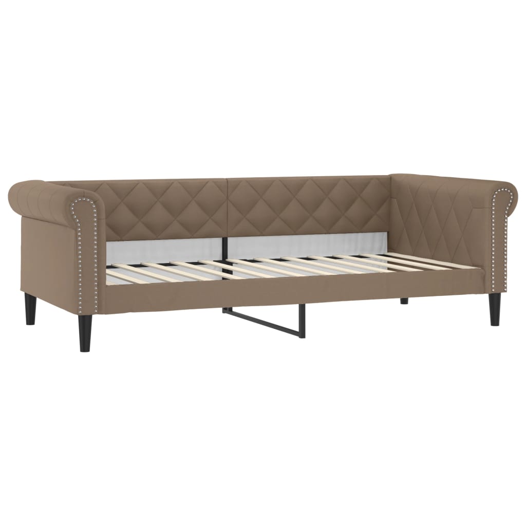 daybed 100x200 cm kunstlæder cappuccinofarvet