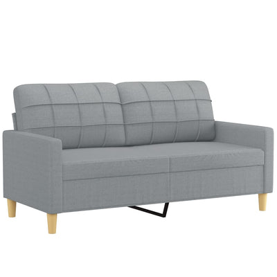 2-personers sofa med pyntepuder 140 cm stof lysegrå