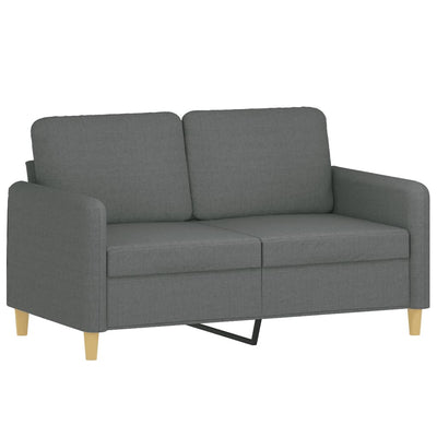 2-personers sofa med pyntepuder 120 cm stof mørkegrå