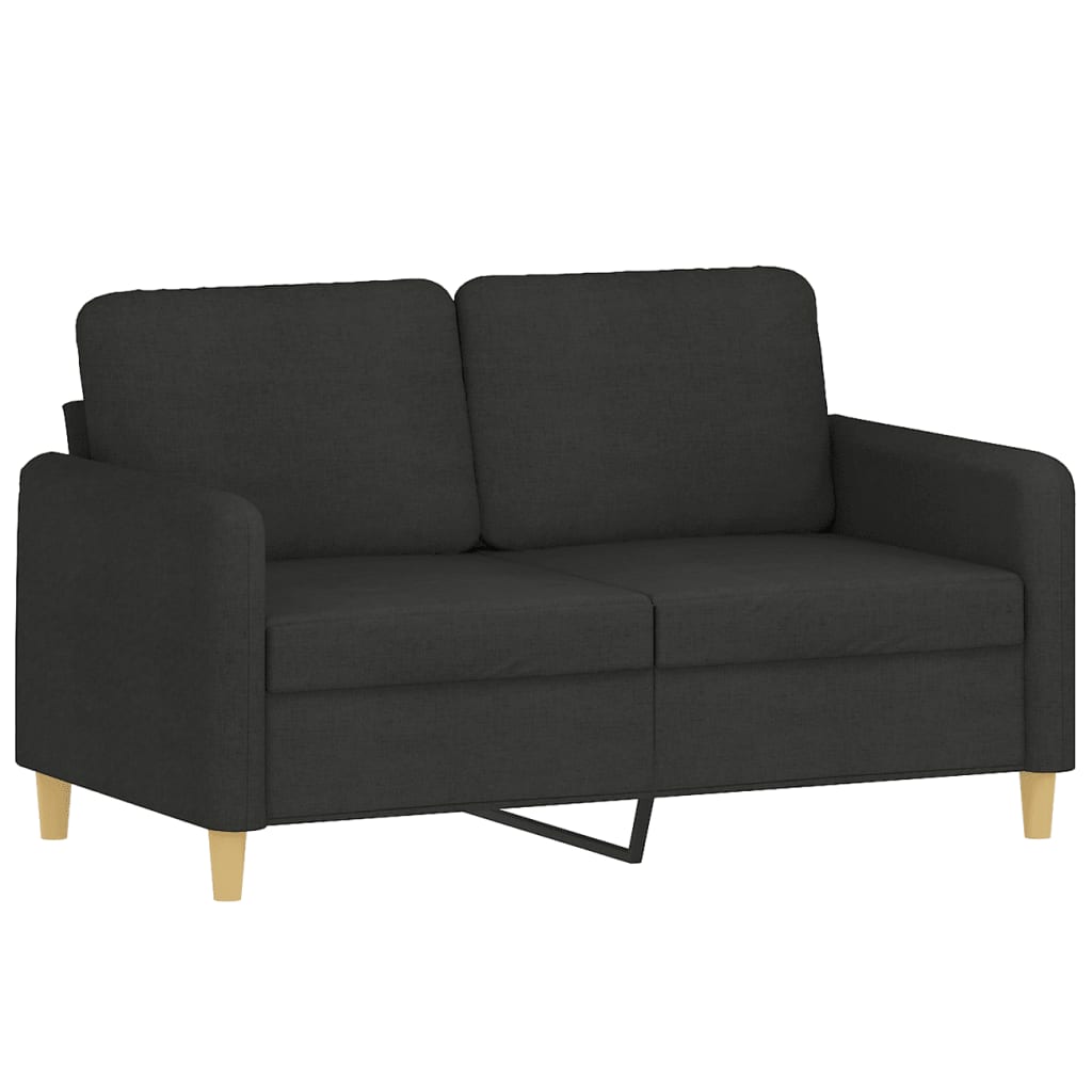 2-personers sofa med pyntepuder 120 cm stof sort