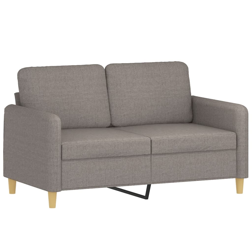 2-personers sofa med pyntepuder 120 cm stof gråbrun