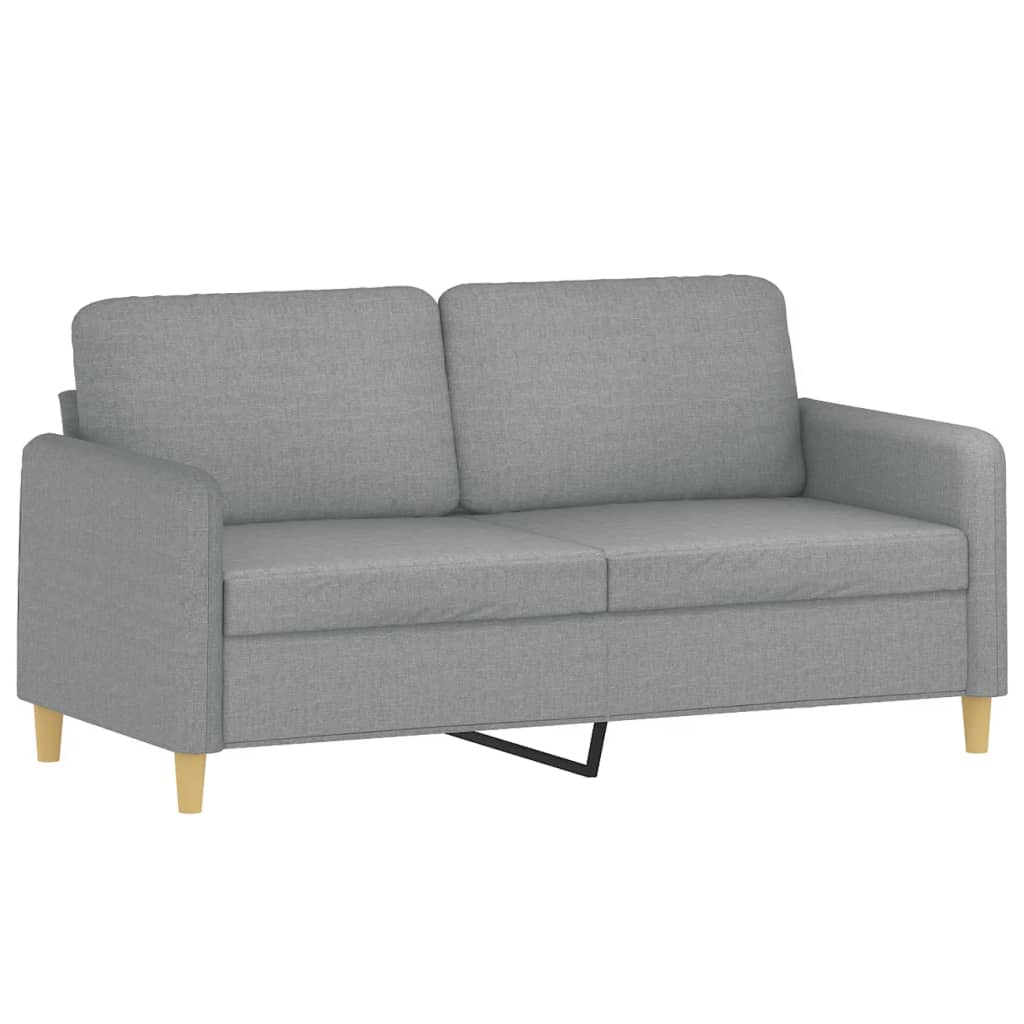 2-personers sofa med pyntepuder 140 cm stof lysegrå