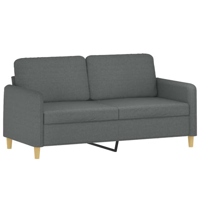 2-personers sofa med pyntepuder 140 cm stof mørkegrå