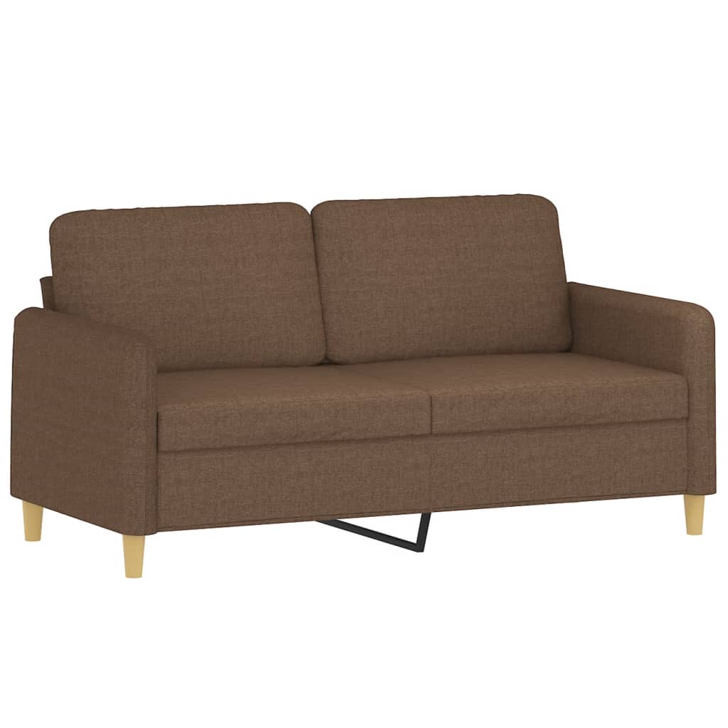 2-personers sofa med pyntepuder 140 cm stof brun