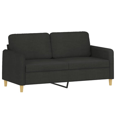 2-personers sofa med pyntepuder 140 cm stof sort