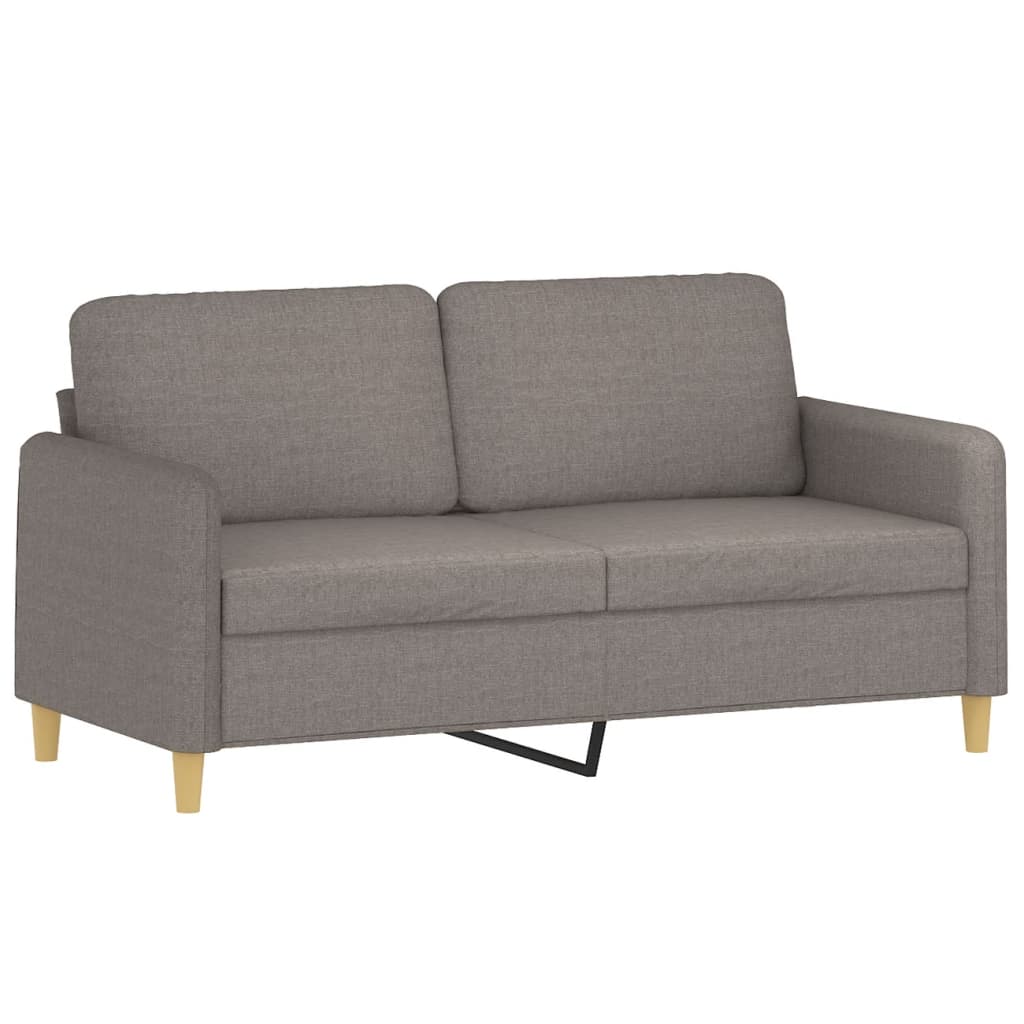 2-personers sofa med pyntepuder 140 cm stof gråbrun