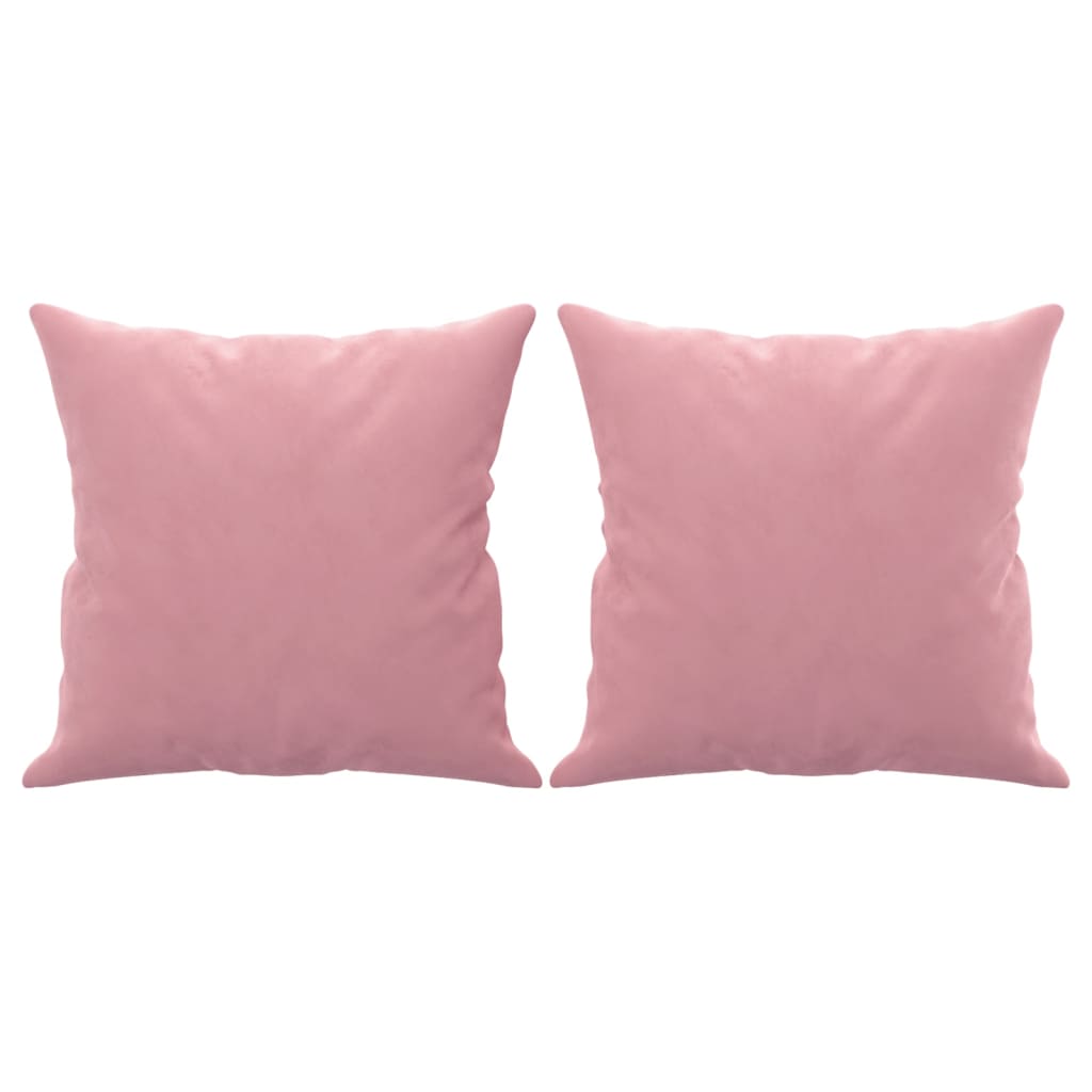 2-personers sofa med pyntepuder 140 cm velour pink