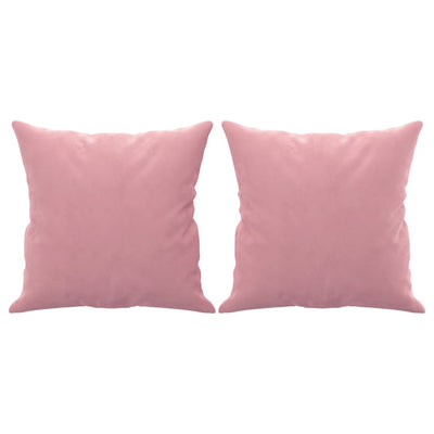 2-personers sofa med pyntepuder 140 cm velour pink