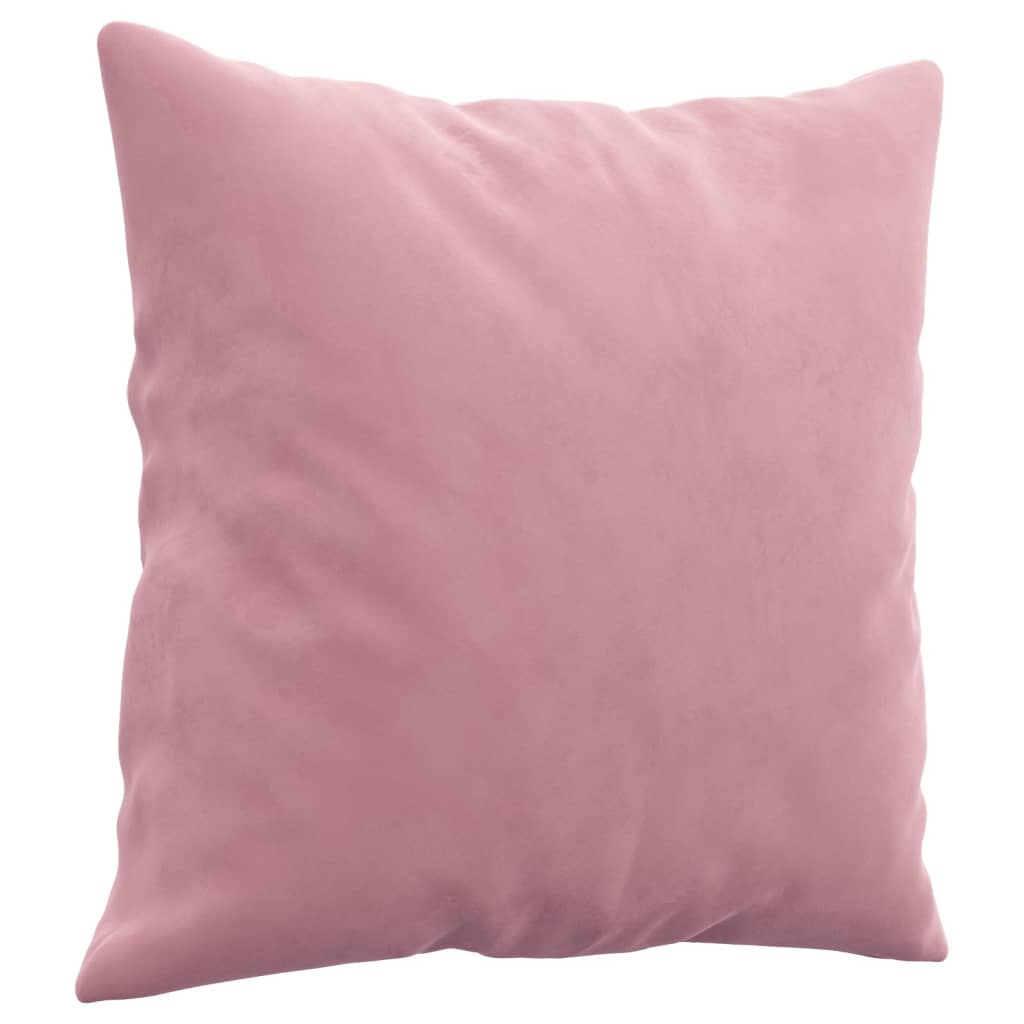 2-personers sofa med pyntepuder 140 cm velour pink