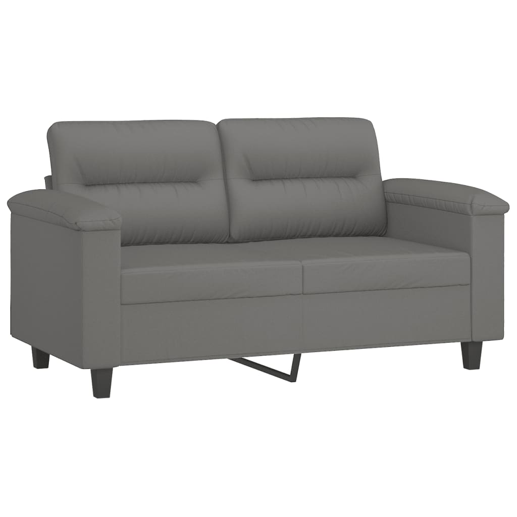 2-personers sofa med puder 120 cm mikrofiberstof mørkegrå