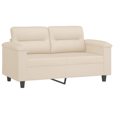 2-personers sofa med puder 120 cm mikrofiberstof beige