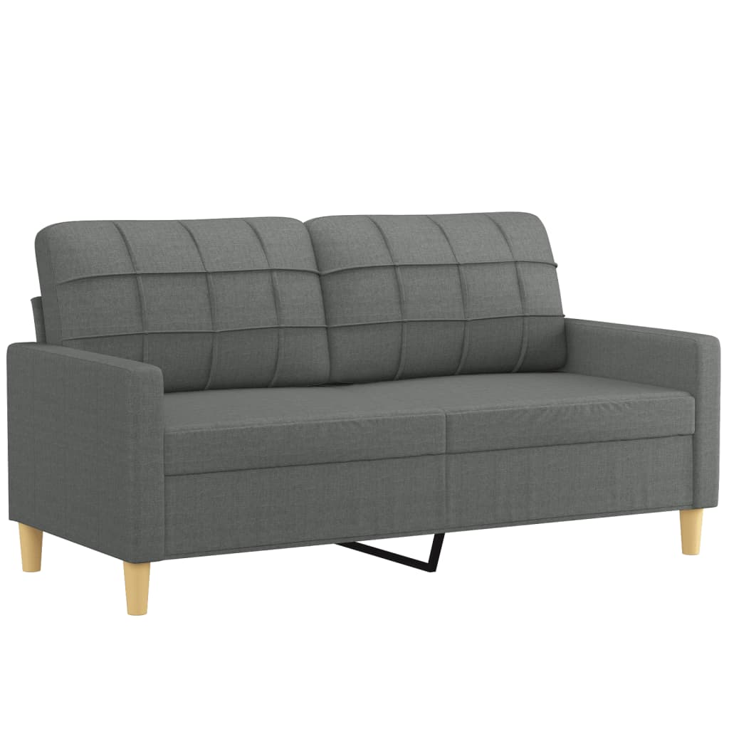 sofasæt 3 dele med hynder stof mørkegrå