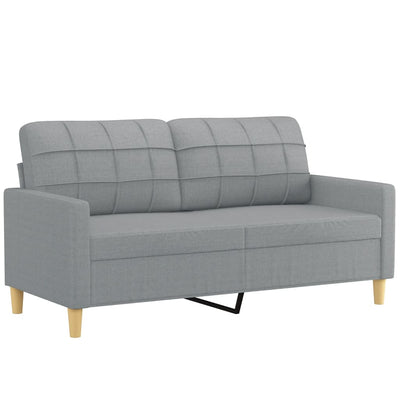 sofasæt 3 dele med puder stof lysegrå