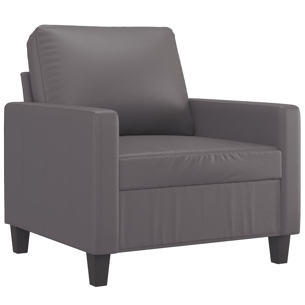 sofasæt 4 dele med hynder kunstlæder grå