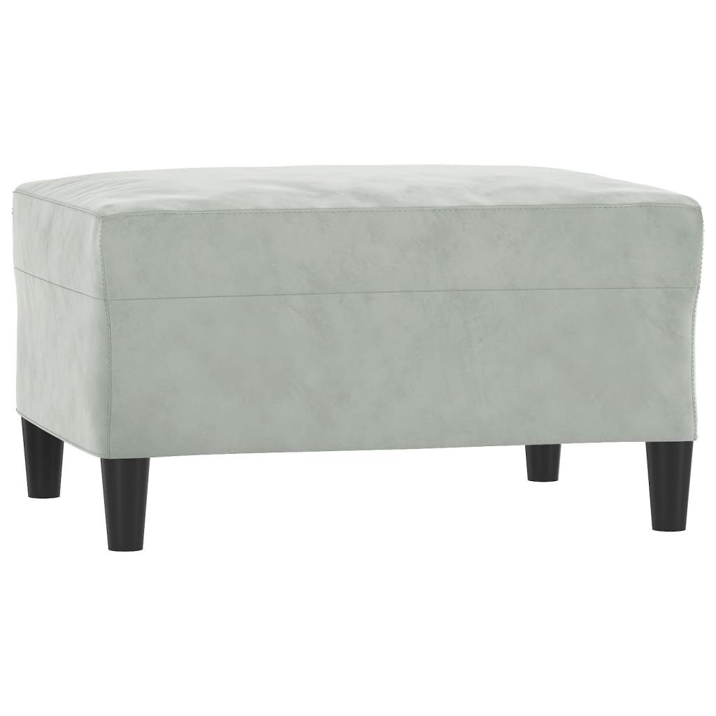 sofasæt 4 dele med hynder velour lysegrå