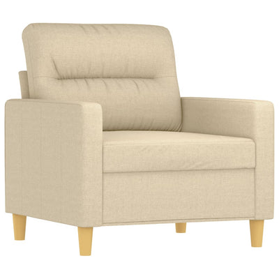 sofasæt 4 dele med hynder stof cremefarvet