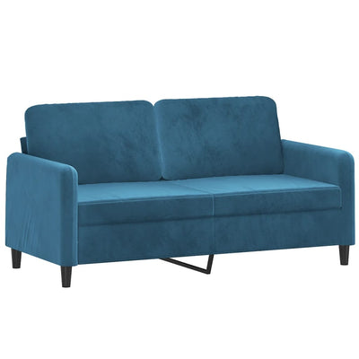 sofasæt 2 dele med puder velour blå