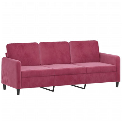 sofasæt 2 dele velour vinrød