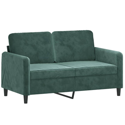 sofasæt 3 dele med puder velour mørkegrøn